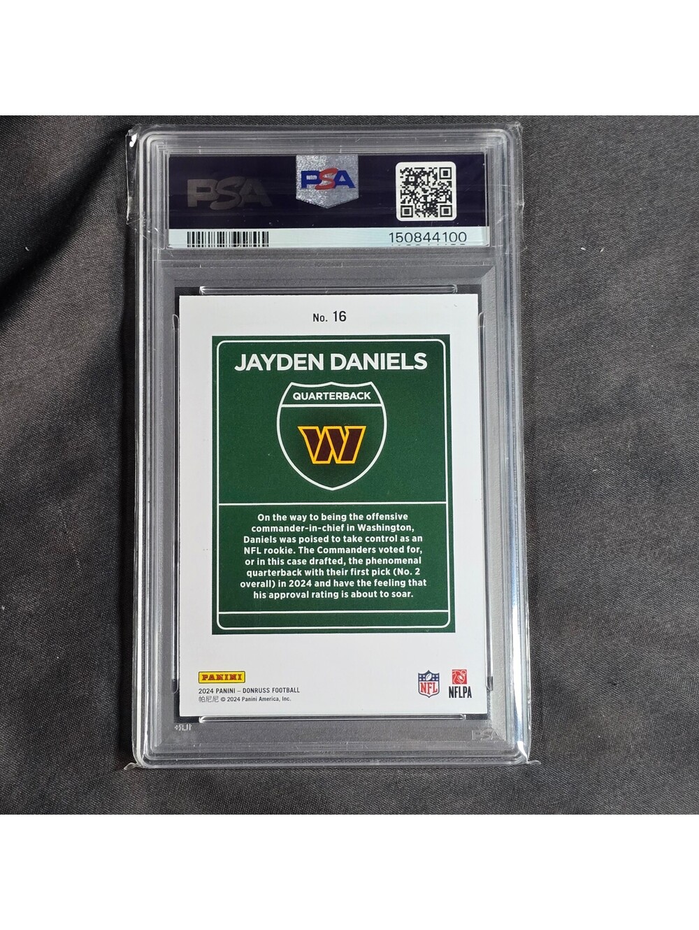 Panini Donruss Downtown! Jayden Daniels RC #16 PSA 9 Washington Commanders - Picture 2 of 2